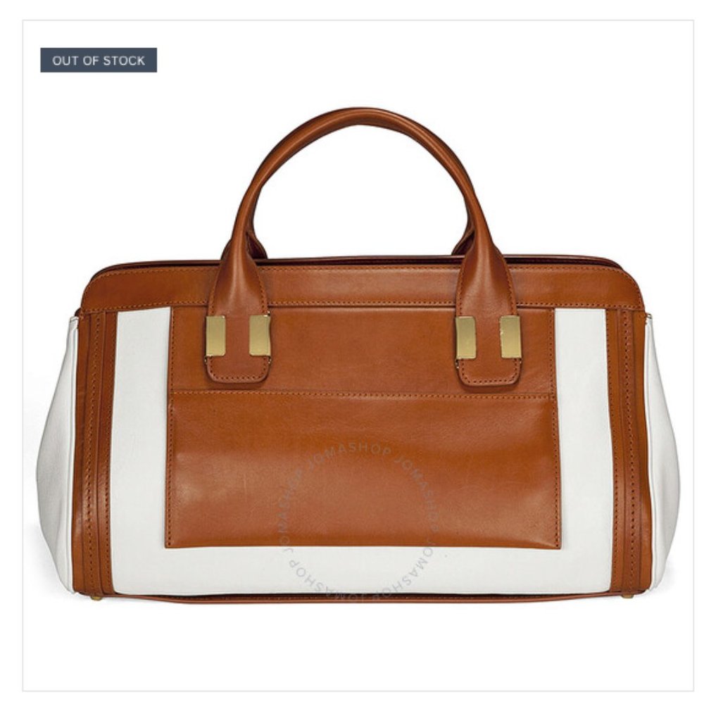 EUC Chloe Alice Leather Shoulder Bag - Tan/White
